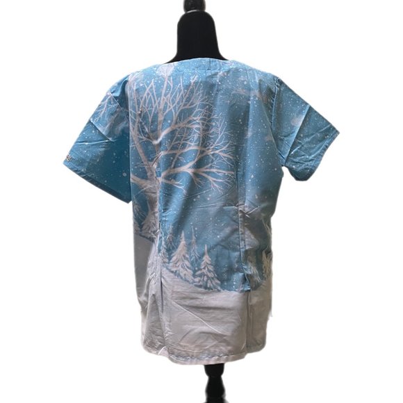 UA Scrubs - Light Blue with Snowman - Large - NWT - Picture 2 of 9